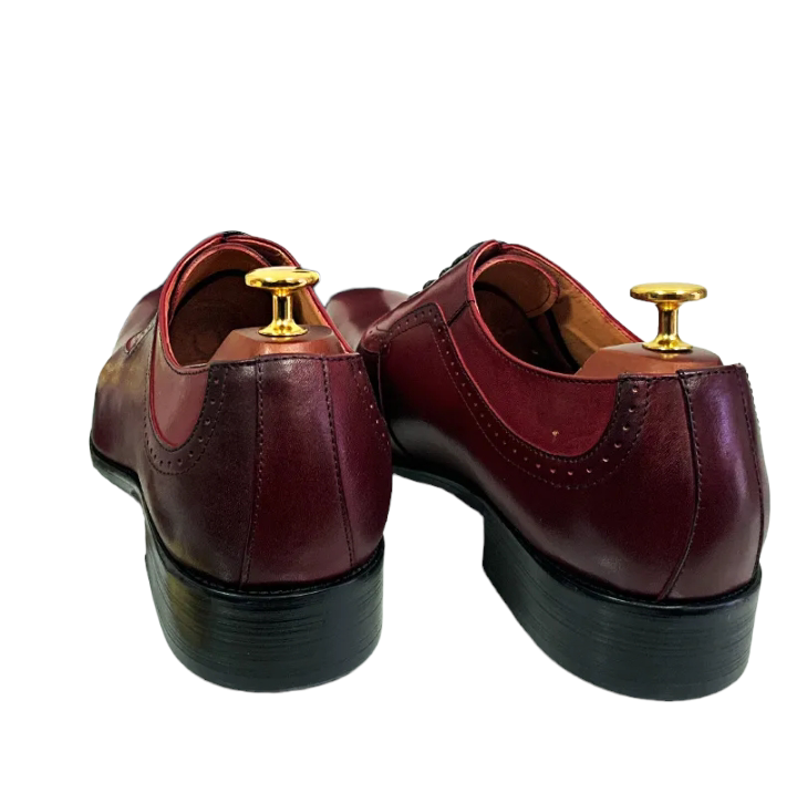 Red Shoes Leather Party Shoes  Handmade For Men