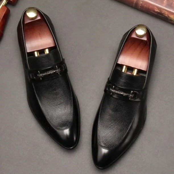 Brogue Slip on Shoes Leather For Men