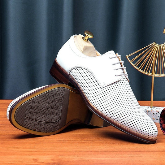 White Shoes Wedding Shoes Leather Handmade For Men