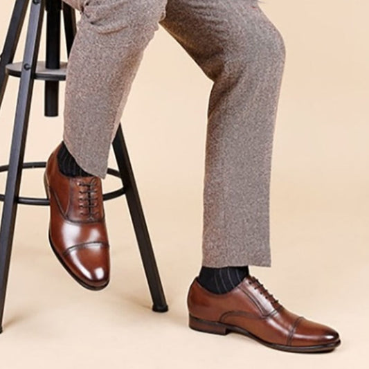 Men's Dress Shoes Retro Patent Leather Handmade