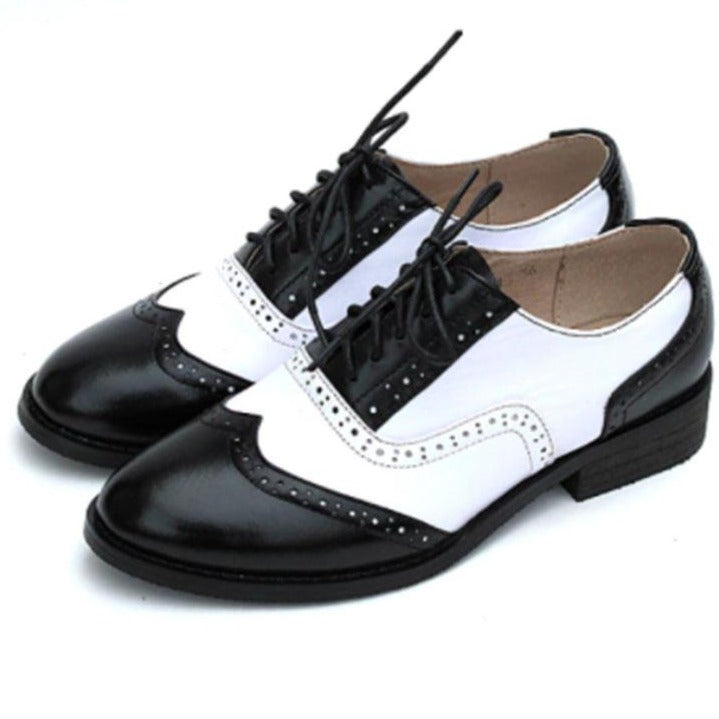 Women's Oxford Shoes Handmade Genuine Leather Brogues Vintage