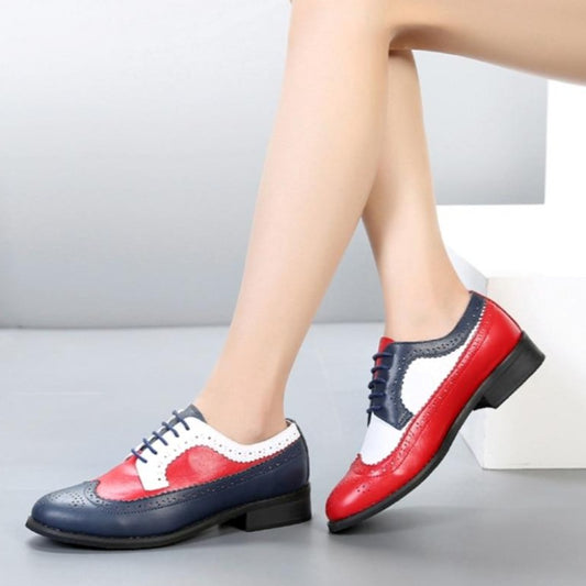 Flats Shoes Genuine Leather Vintage Mixed Colors For Lady