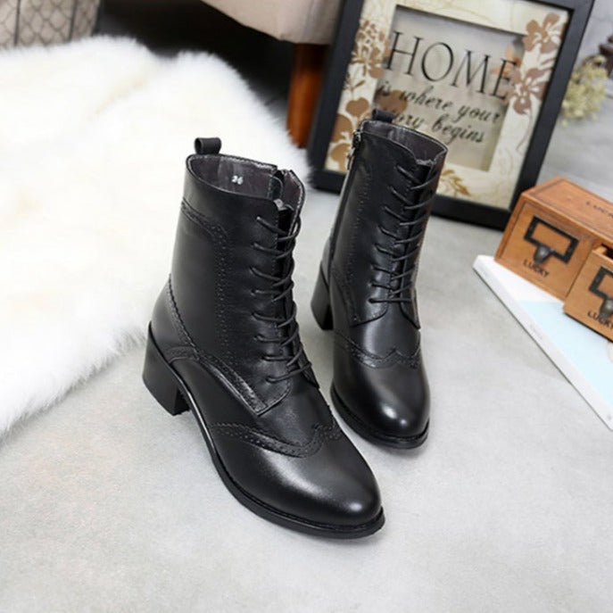 Ankle Boots Genuine Leather  For Ladies