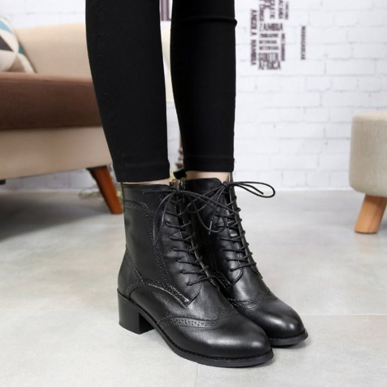 Ankle Boots Genuine Leather  For Ladies