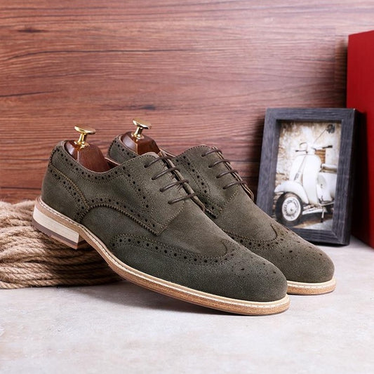 Men's Dress Shoes Genuine Leather Shoes Cow Suede Casual Shoes