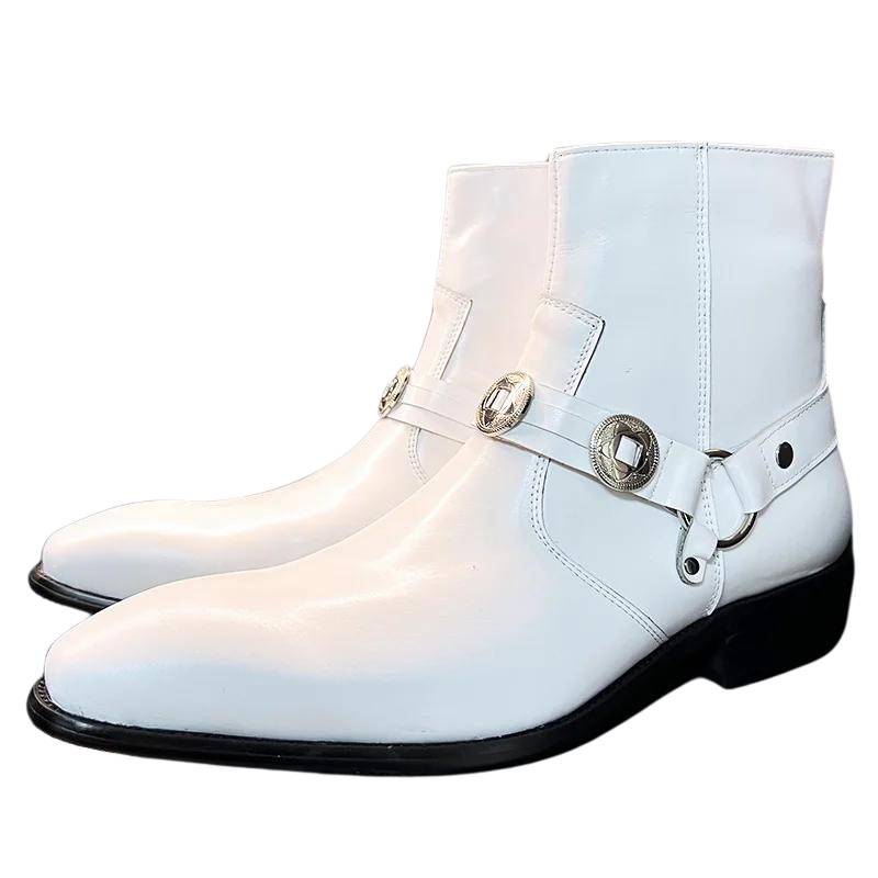 Men's Ankle Boots Wedding Shoes Real Leather