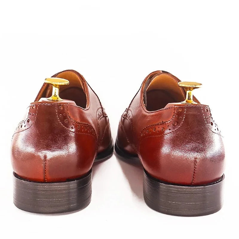 Men's Oxford Shoes Brown Leather Shoes Handmade