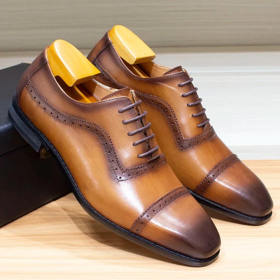 Men's Brogue Wedding Shoes Genuine Leather