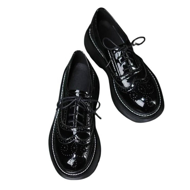 Women's Oxfords Shoes Patent Leather Handmade