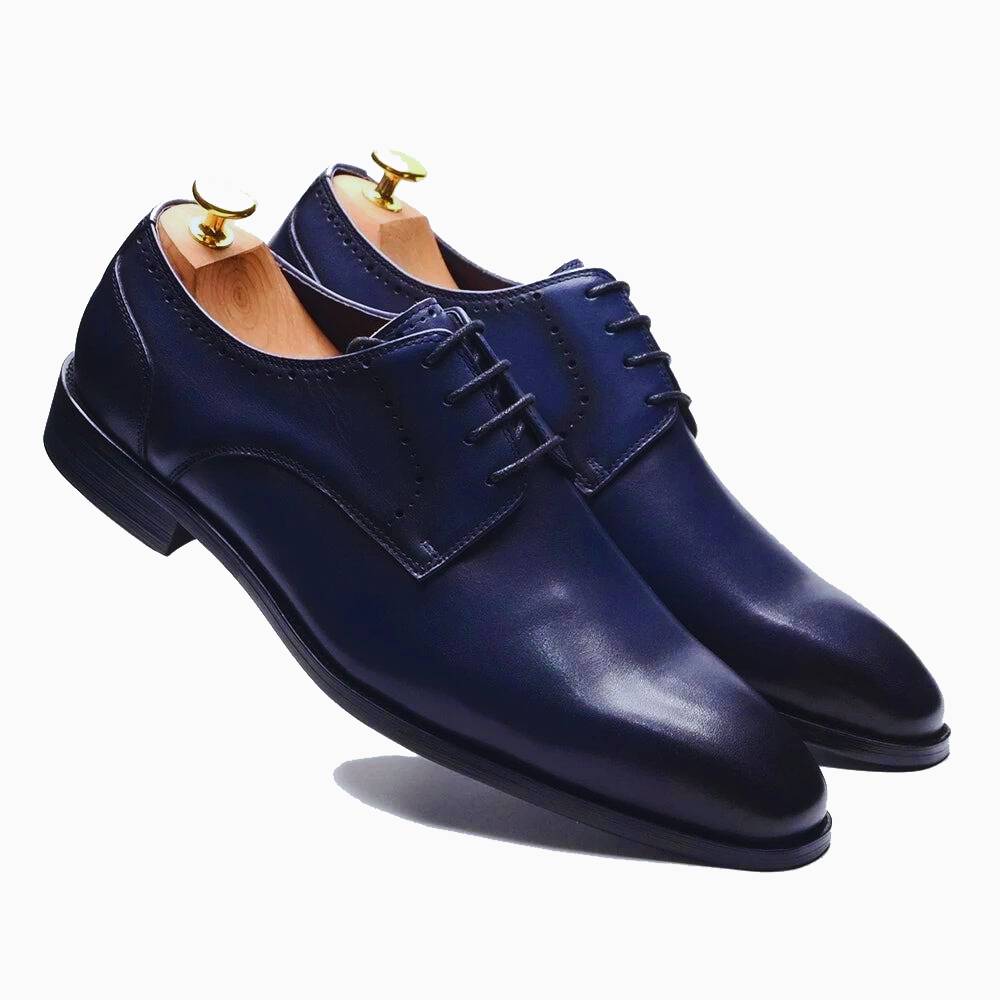 Leather Shoes Lace Up Formal Business Shoes for Men