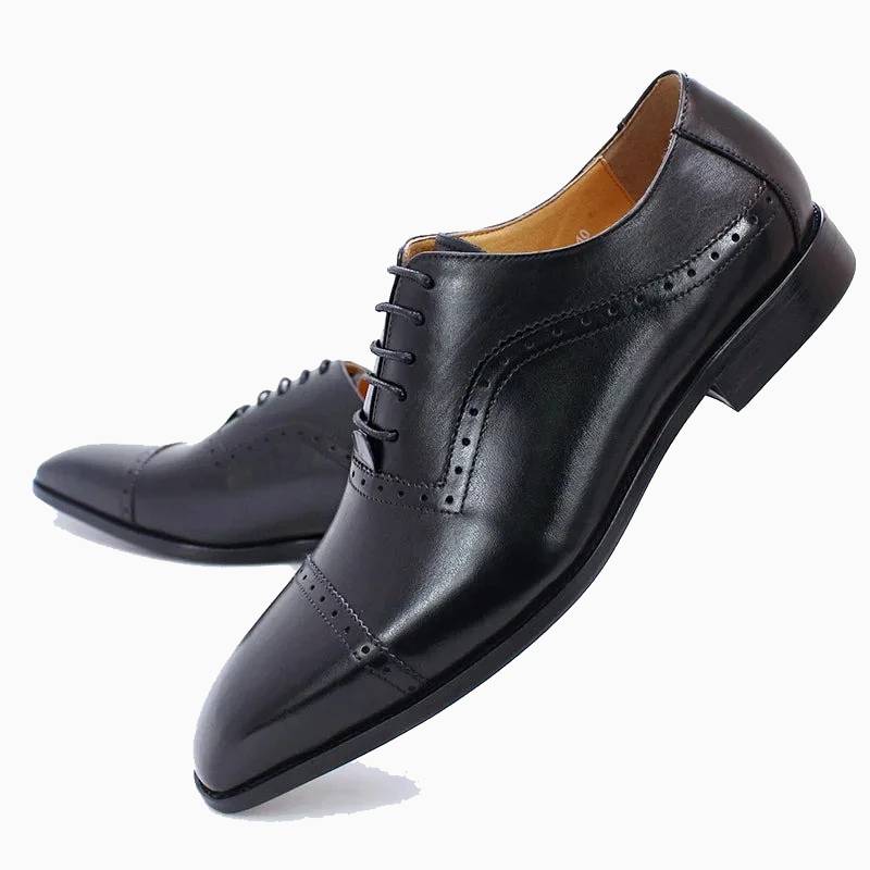 Men's Brogue Wedding Shoes Genuine Leather